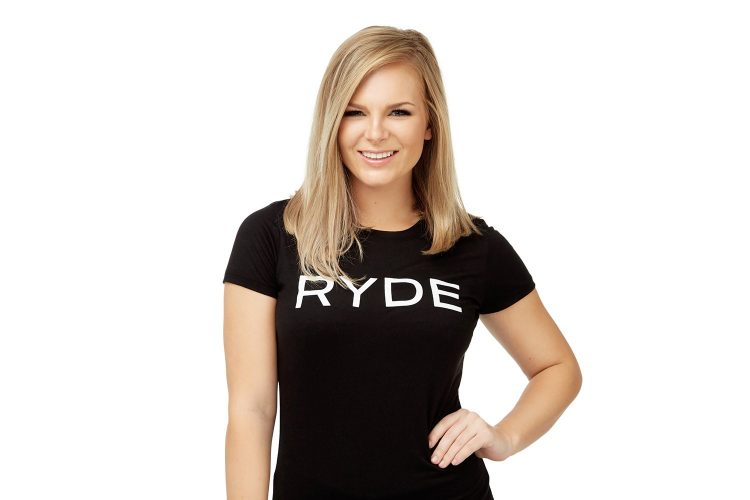 Ashley at RYDE spin class studio in Houston, Texas